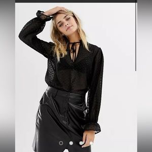 ASOS collusion flocked chiffon top